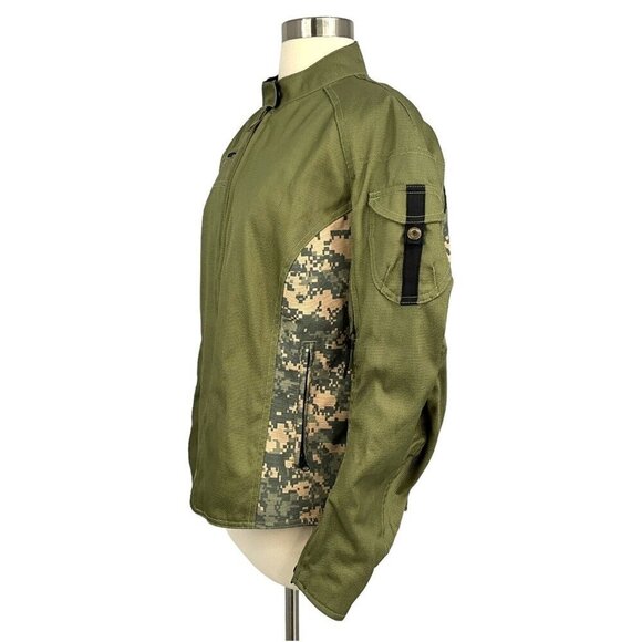 Power Trip Size L Tank Girl Motorcycle Jacket Tactical US Army Green Camo Womens - Picture 6 of 16